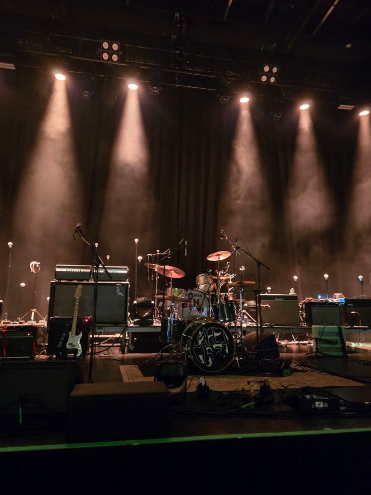Band performing live with gig details managed in Gigbook